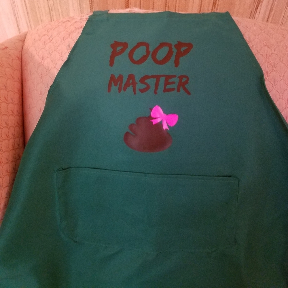 Poop Master Girl Green Apron